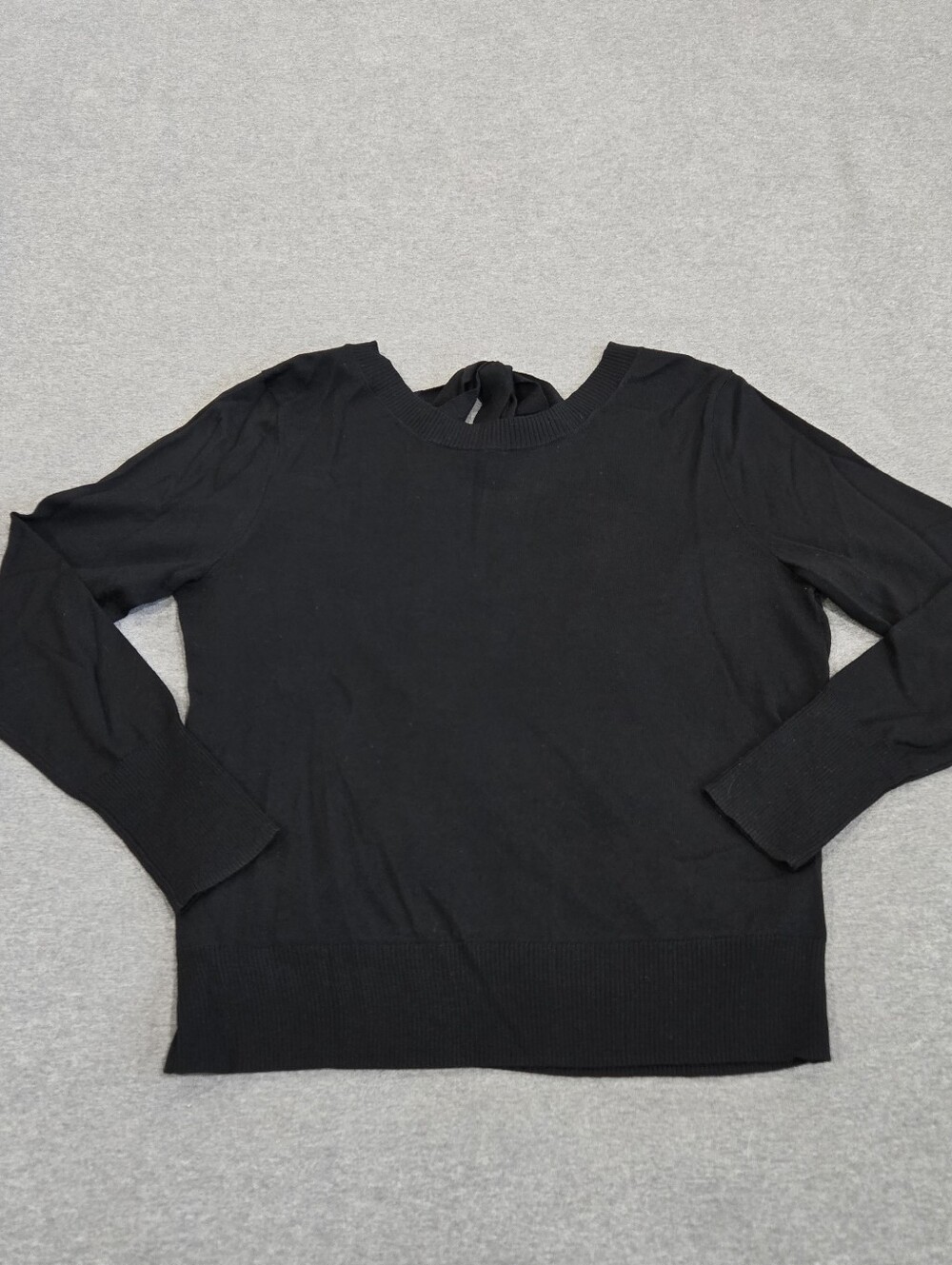 J.Crew Women's Wrapped Back Pullover Merino Wool Black Size Large Style H9082